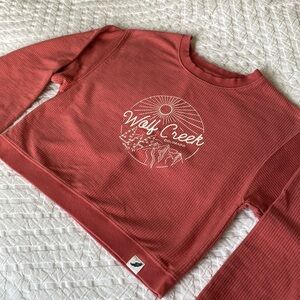 Skiing Wolf Creek Colorado Crop Sweater, Size M